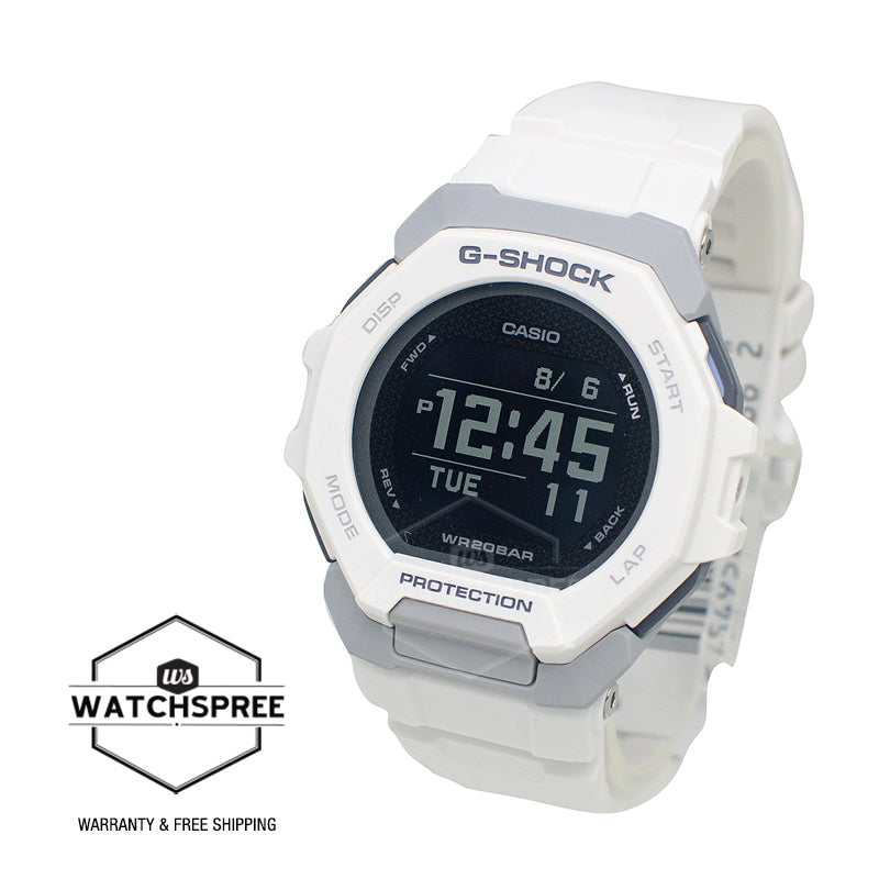 Casio G-Shock GBD-300 Lineup Sports Oriented G-SQUAD Bluetooth€???ä Bio-Based White Resin Band Watch GBD300-7D GBD-300-7D GBD-300-7