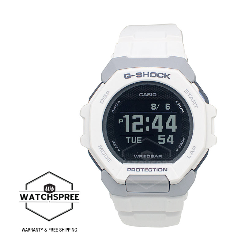 Casio G-Shock GBD-300 Lineup Sports Oriented G-SQUAD Bluetooth¶© Bio-Based White Resin Band Watch GBD300-7D GBD-300-7D GBD-300-7