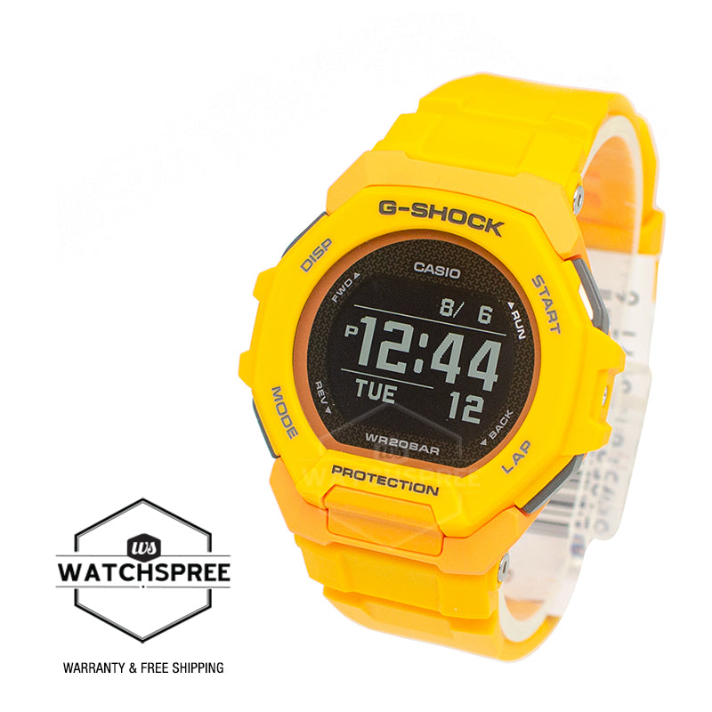 Casio G-Shock GBD-300 Lineup Sports Oriented G-SQUAD Bluetooth¶© Bio-Based Yellow Resin Band Watch GBD300-9D GBD-300-9D GBD-300-9