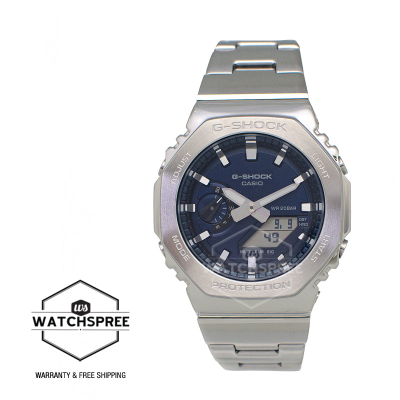 Casio G-Shock G-Steel GM-2100 Lineup Stainless Steel Band Watch GM2110D-2B GM-2110D-2B