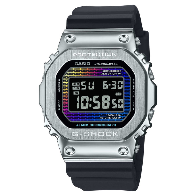 Casio G-Shock G-Steel GM-5600 Lineup Rainbow Brick Wall Series Bio-Based Black Resin Band Watch GM5600RW-1D GM-5600RW-1D GM-5600RW-1