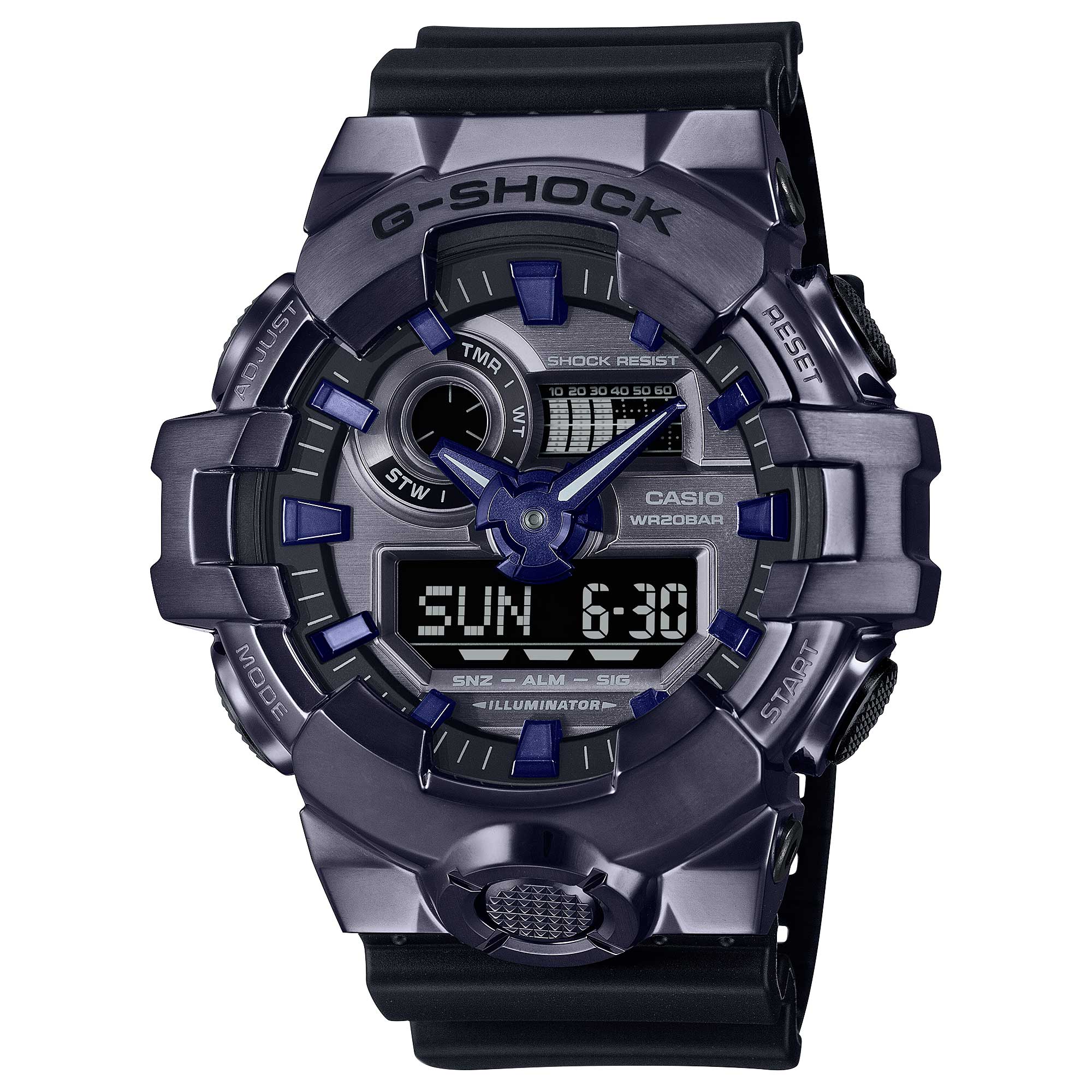 Casio G-Shock G-Steel GM-700 Lineup Black Resin Band Watch GM700P-6A GM-700P-6A