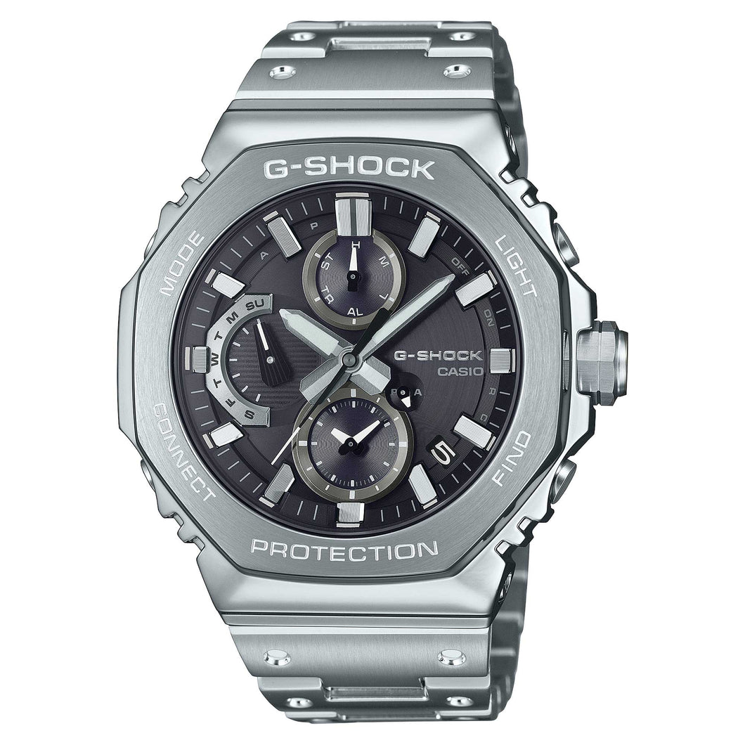 Casio G-Shock (Japan Made) GMC-B2100 Lineup Chronograph Full Metal Series Bluetooth® Tough Solar Dual Time Stainless Steel Band Watch GMCB2100D-1A GMC-B2100D-1A