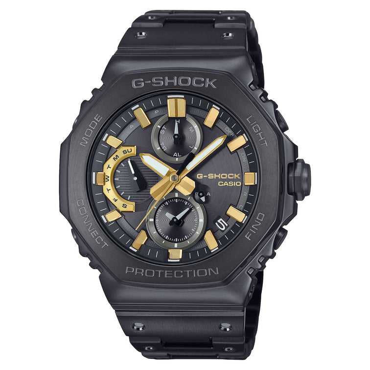 Casio G-Shock (Japan Made) GMC-B2100 Lineup 50th Anniversary Zero to One Series Chronograph Full Metal Series Bluetooth¶© Tough Solar Dual Time Black Ion Plated Stainless Steel Band Watch GMCB2100ZE-1A GMC-B2100ZE-1A