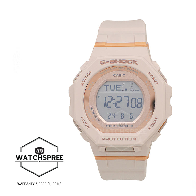 Casio G-Shock for Ladies' GMD-B300 Lineup G-SQUAD Bluetooth® Dual Time Matte Beige Resin Band Watch GMDB300-4D GMD-B300-4D GMD-B300-4