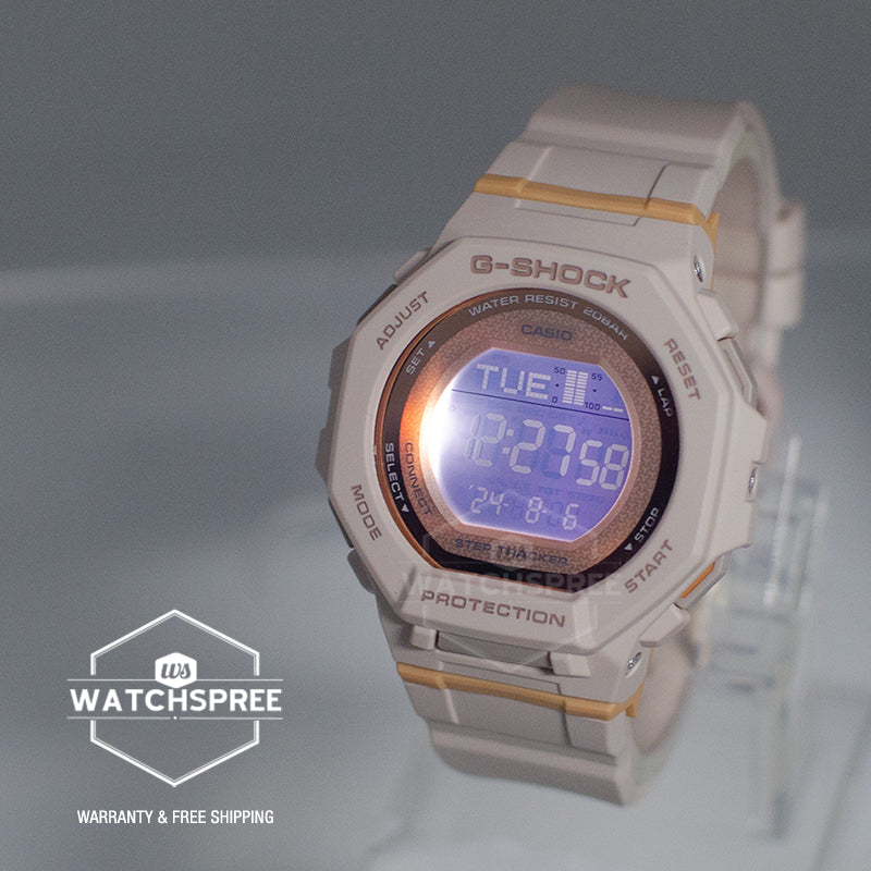 Casio G-Shock for Ladies' GMD-B300 Lineup G-SQUAD Bluetooth¶© Dual Time Bio-Based Matte Beige Resin Band Watch GMDB300-4D GMD-B300-4D GMD-B300-4