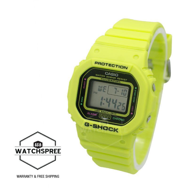 Casio G-Shock for Ladies' Energy Park Series Bio-Based Yellow Resin Band Watch GMDS5600EP-9D GMD-S5600EP-9D GMD-S5600EP-9