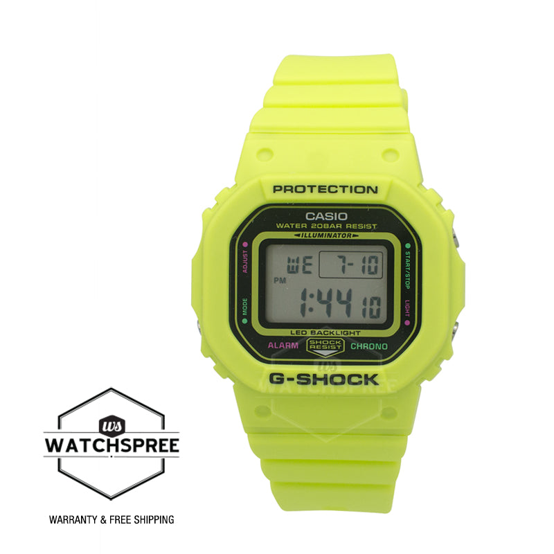 Casio G-Shock for Ladies' Energy Park Series Bio-Based Yellow Resin Band Watch GMDS5600EP-9D GMD-S5600EP-9D GMD-S5600EP-9