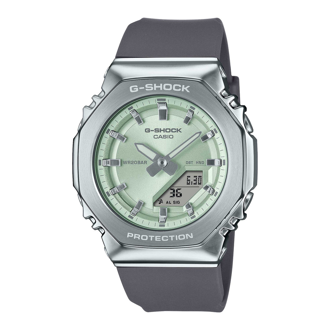 Casio G-Shock for Ladies' Metal-Clad Octagonal Bio-Based Grey Resin Band Watch GMS2110-3A GM-S2110-3A