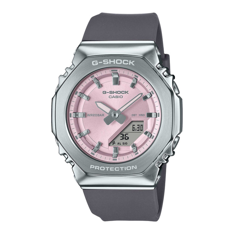 Casio G-Shock for Ladies' Metal-Clad Octagonal Bio-Based Grey Resin Band Watch GMS2110-4A GM-S2110-4A