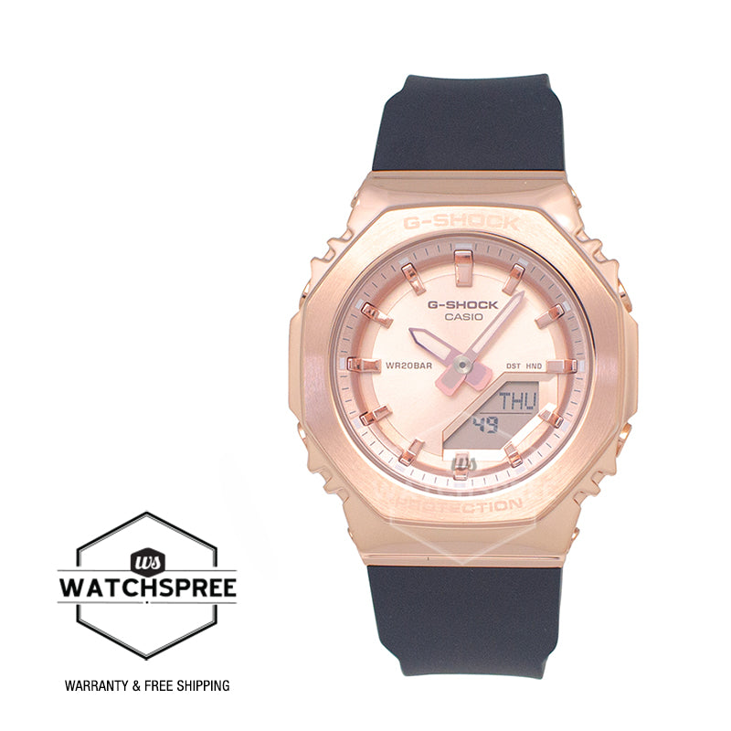 Casio G-Shock for Ladies' Metal-Clad Octagonal Pink Gold Series Watch GMS2110PG-1A4 GM-S2110PG-1A4