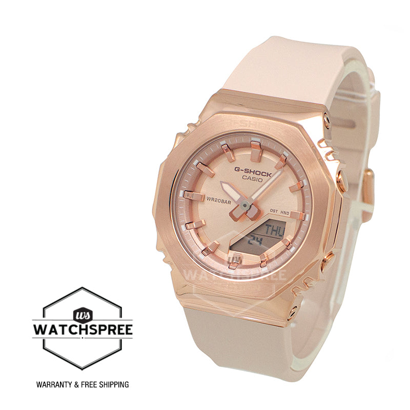 Casio G-Shock for Ladies' Metal-Clad Octagonal Pink Gold Series Watch GMS2110PG-4A GM-S2110PG-4A