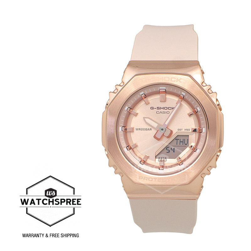 Casio G-Shock for Ladies' Metal-Clad Octagonal Pink Gold Series Watch GMS2110PG-4A GM-S2110PG-4A