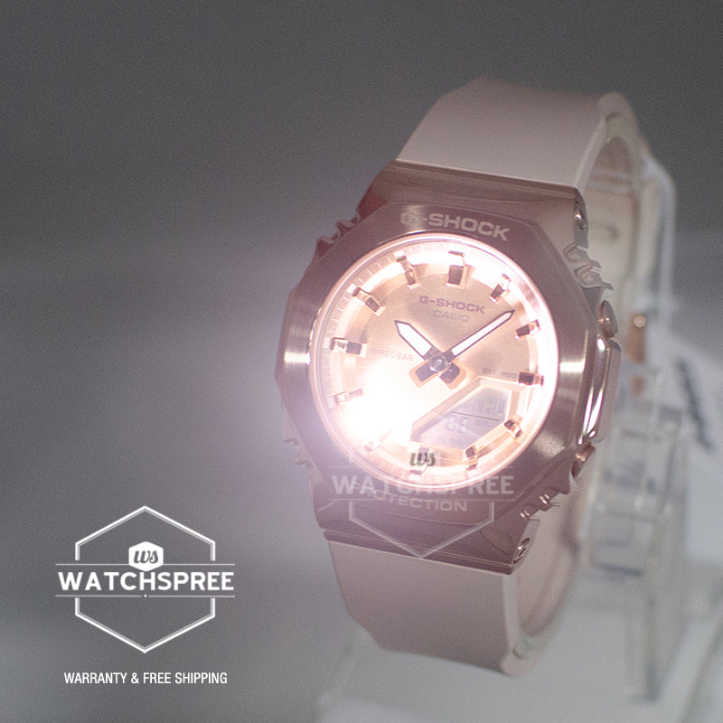 Casio G-Shock for Ladies' Metal-Clad Octagonal Pink Gold Series Watch GMS2110PG-4A GM-S2110PG-4A