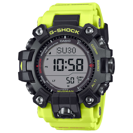 Casio G-Shock MASTER OF G - LAND MUDMAN Rescue Yellow Series Triple Sensor Tough Solar Watch GW9500MRY-1A9 GW-9500MRY-1A9