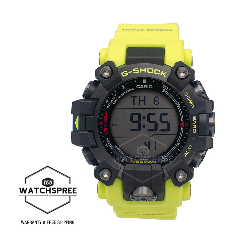 Casio G-Shock MASTER OF G - LAND MUDMAN Rescue Yellow Series Triple Sensor Tough Solar Watch GW9500MRY-1A9 GW-9500MRY-1A9