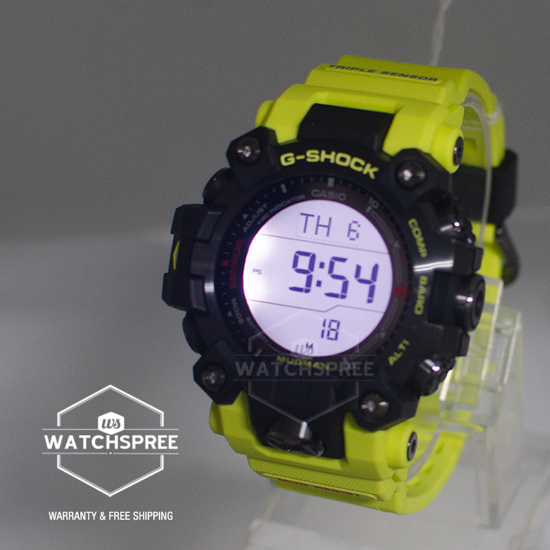 Casio G-Shock MASTER OF G - LAND MUDMAN Rescue Yellow Series Triple Sensor Tough Solar Watch GW9500MRY-1A9 GW-9500MRY-1A9