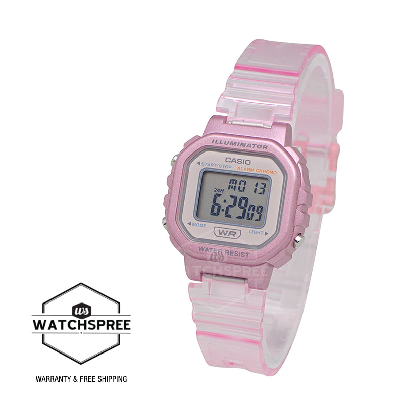 Casio Pop Series Digital Pink Transparent Resin Band Watch LA20WHS-4A LA-20WHS-4A