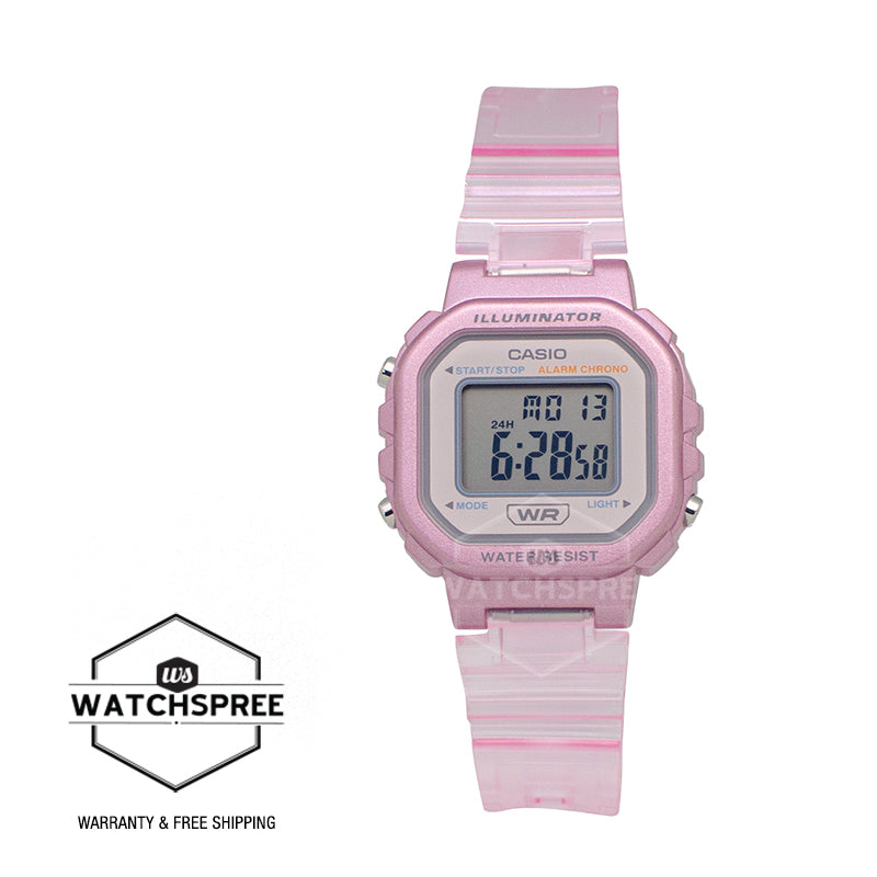 Casio Pop Series Digital Pink Transparent Resin Band Watch LA20WHS-4A LA-20WHS-4A