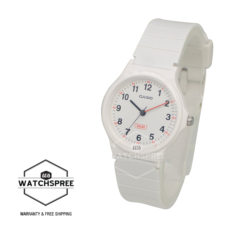 Casio Pop Series Classic Analog Bio-Based White Resin Band Watch LQ24B-7B LQ-24B-7B