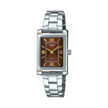 Load image into Gallery viewer, Casio Ladies&#39; Analog Rectangular Dial Stainless Steel Band Watch LTP1234DD-5A LTP-1234DD-5A
