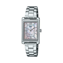 Load image into Gallery viewer, Casio Ladies&#39; Analog Rectangular Mother of Pearl Dial Stainless Steel Band Watch LTP1234DS-4A LTP-1234DS-4A
