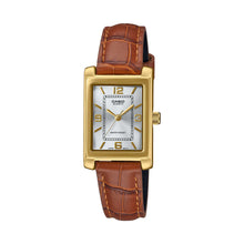 Load image into Gallery viewer, Casio Ladies&#39; Analog Rectangular Dial Brown Leather Strap Watch LTP1234GLL-7A LTP-1234GLL-7A
