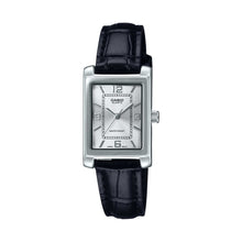 Load image into Gallery viewer, Casio Ladies&#39; Analog Rectangular Dial Black Leather Strap Watch LTP1234LL-7A LTP-1234LL-7A
