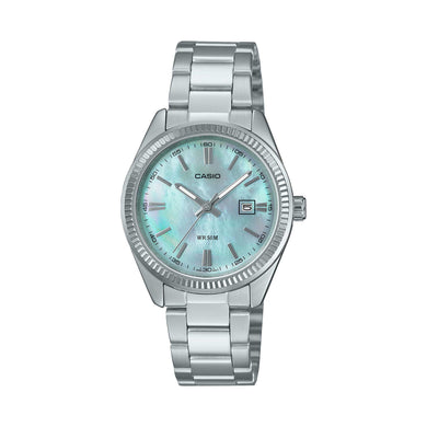 Casio Ladies' Analog Mother of Pearl Dial Stainless Steel Band Watch LTP1302DS-2A LTP-1302DS-2A