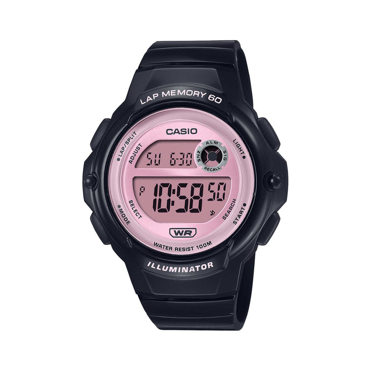 Casio Digital Dual Time Black Resin Band Watch LWS1200H-1A2 LWS-1200H-1A2