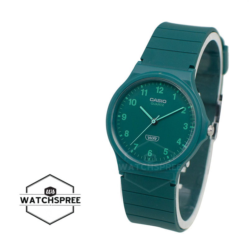 Casio Pop Series Classic Analog Bio-Based Green Resin Band Watch MQ24B-3B MQ-24B-3B