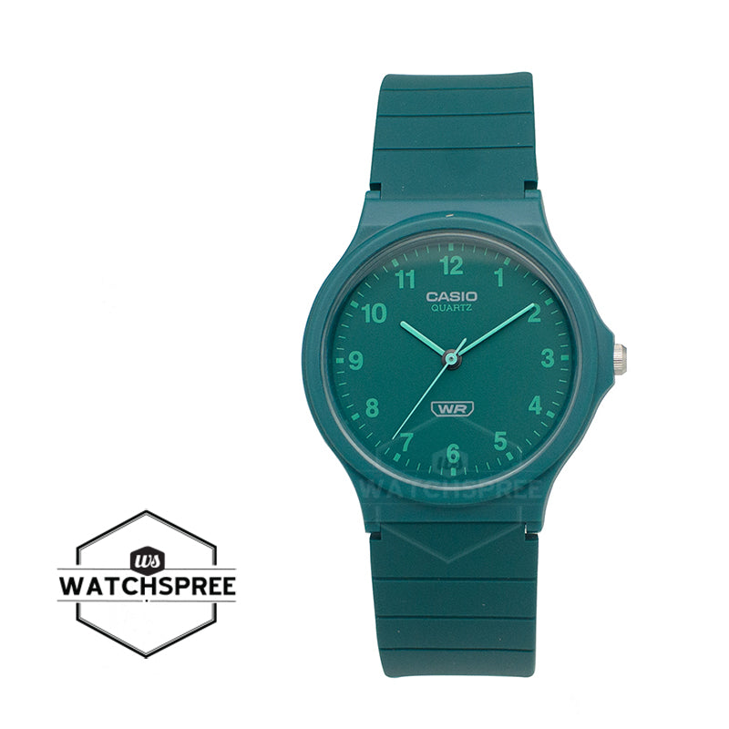 Casio Pop Series Classic Analog Bio-Based Green Resin Band Watch MQ24B-3B MQ-24B-3B