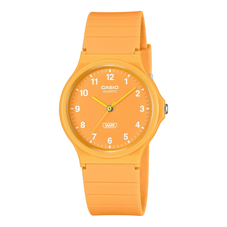 Casio Pop Series Classic Analog Bio-Based Yellow Resin Band Watch MQ24B-9B MQ-24B-9B