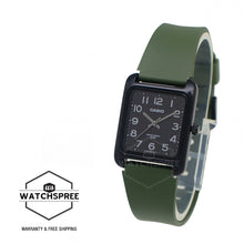 Load image into Gallery viewer, Casio Analog Square Dial Green Resin Band Watch MTPB175-3B MTP-B175-3B
