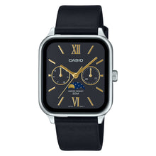 Load image into Gallery viewer, Casio Men&#39;s Analog Square Dial Black Leather Strap Watch MTPM305L-1A2 MTP-M305L-1A2
