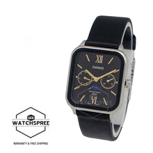 Load image into Gallery viewer, Casio Men&#39;s Analog Square Dial Black Leather Strap Watch MTPM305L-1A2 MTP-M305L-1A2
