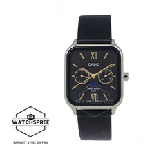 Load image into Gallery viewer, Casio Men&#39;s Analog Square Dial Black Leather Strap Watch MTPM305L-1A2 MTP-M305L-1A2
