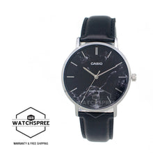 Load image into Gallery viewer, Casio Men&#39;s Analog Black Leather Strap Watch MTPVT01LM-1A MTP-VT01LM-1A
