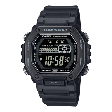 Casio Digital Dual Time Black Resin Band Watch MWD110HB-1B MWD-110HB-1B