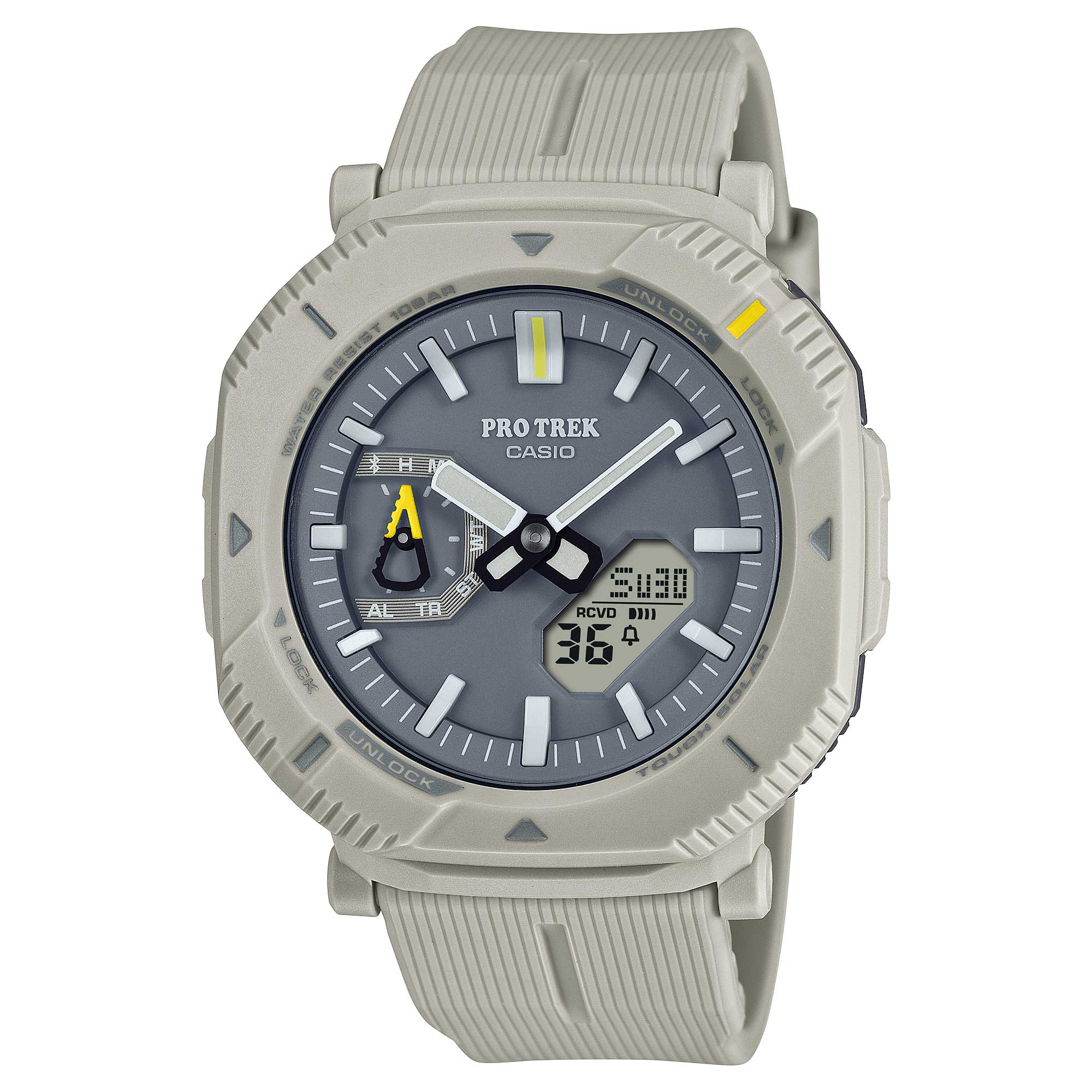 Casio Pro Trek PRJB-001 Lineup BluetoothÇú Tough Solar Bio-Based Off White Resin Watch PRJB001-7D PRJ-B001-7D PRJ-B001-7