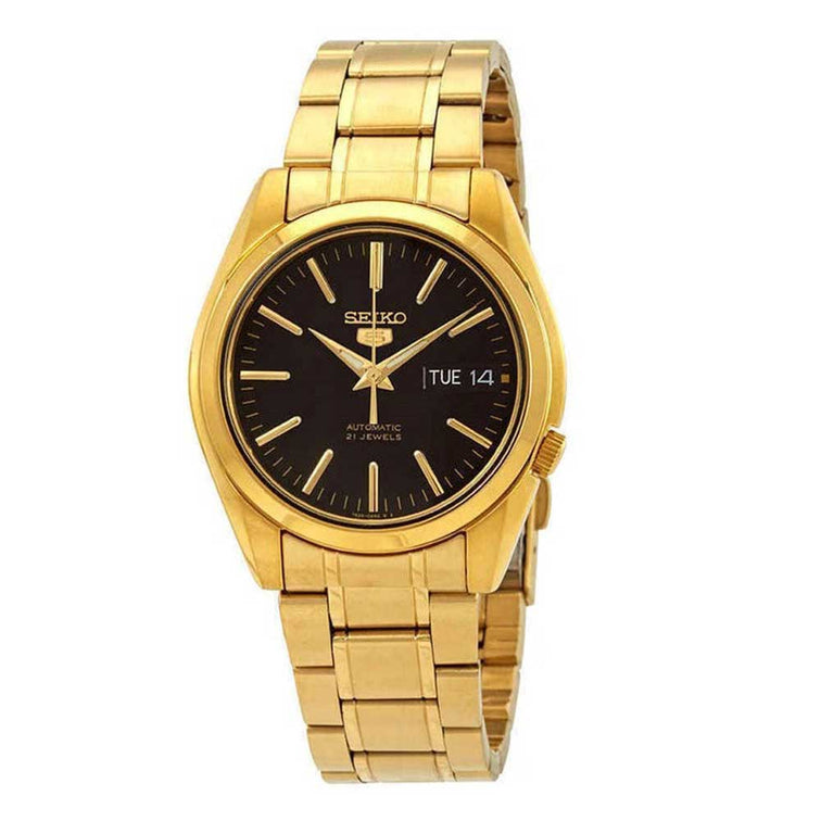 Seiko 5 Automatic Gold-Tone Stainless Steel Band Watch SNKL50K1