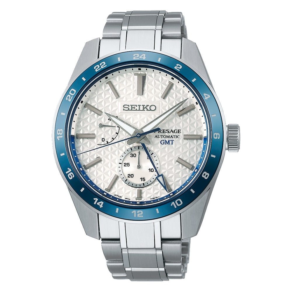 Seiko Presage (Japan Made) Automatic GMT Seiko 140th Anniversary Limited Edition Sharp Edged Watch SPB223J1 