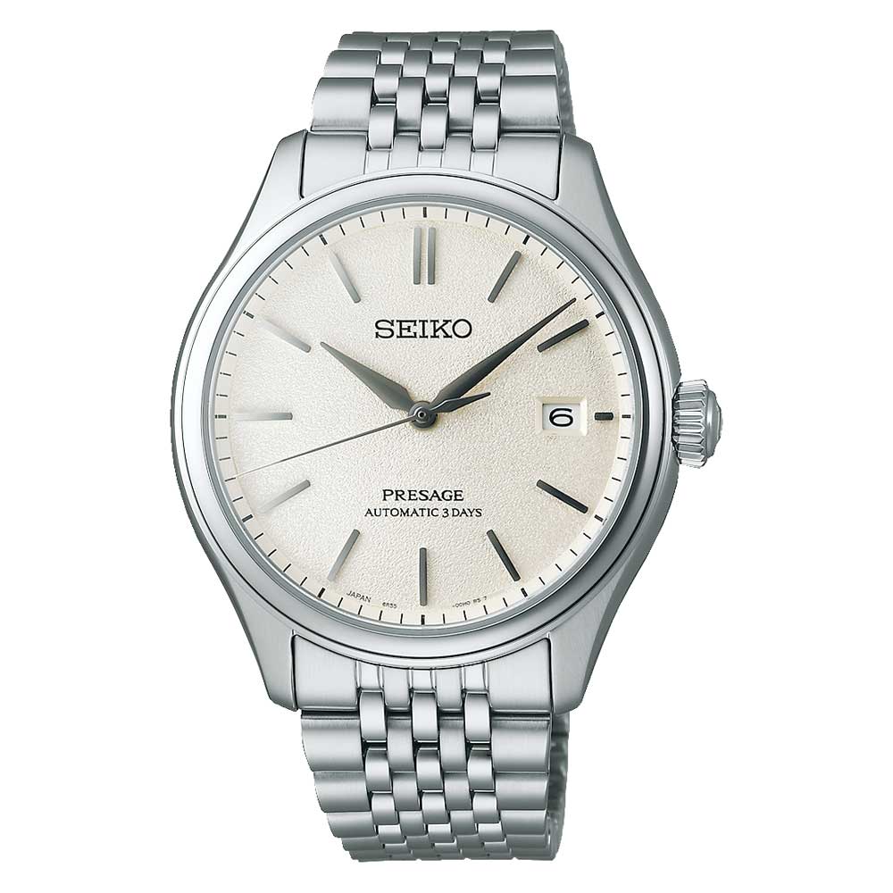 Seiko Presage (Japan Made) Automatic 'Shiro-iro' Stainless Steel Band Watch SPB463J1