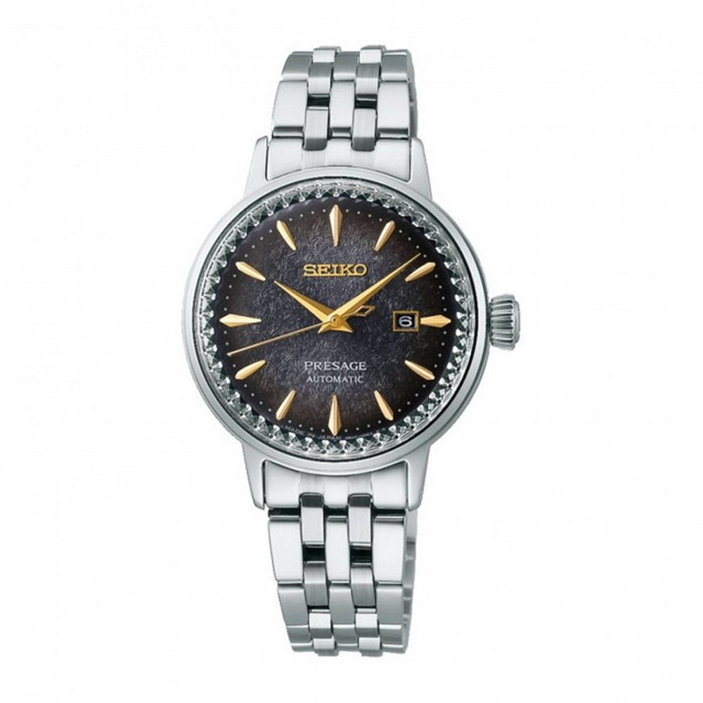 Seiko Ladies' Presage (Japan Made) Automatic STAR BAR Limited Edition Cocktail Time Stainless Steel Band Watch SRE015J1