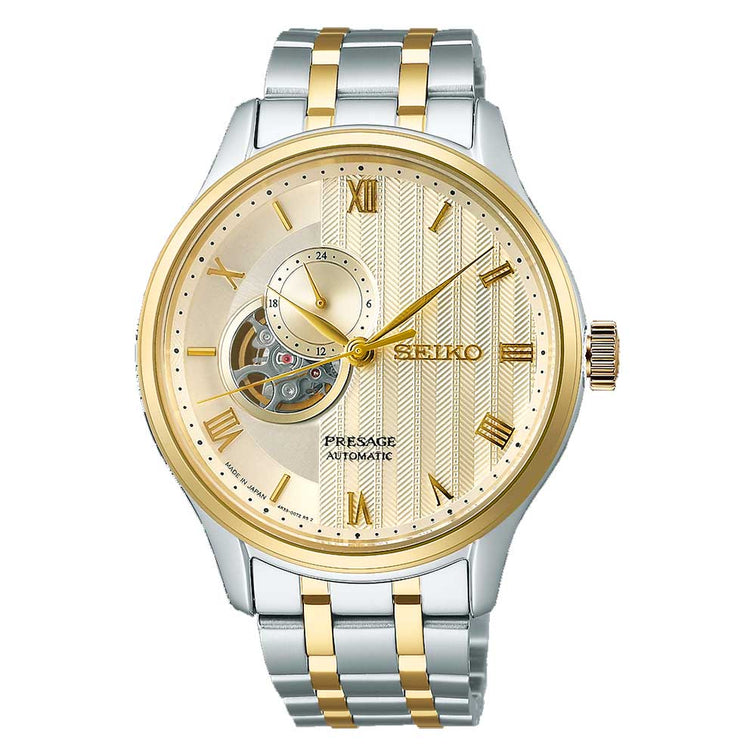 Seiko Presage (Japan Made) Automatic 'Japanese Zen Gardens' Two-Tone Stainless Steel Band Watch SSA464J1