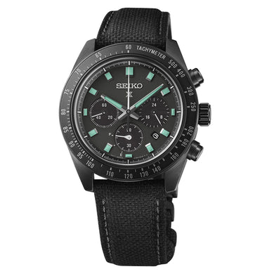 Seiko Prospex Solar Chronograph Speedtimer The Black Series Black Nylon Strap Watch SSC923P1 