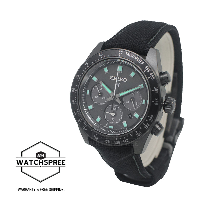 Seiko Prospex Solar Chronograph Speedtimer The Black Series Black Nylon Strap Watch SSC923P1