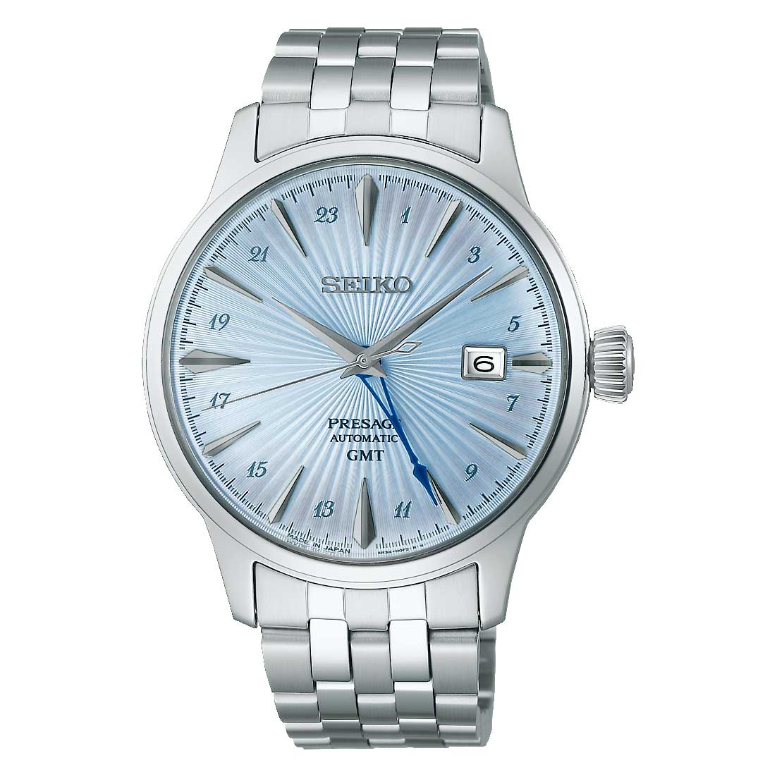 Seiko Presage (Japan Made) Automatic GMT Cocktail Time Stainless Steel Band Watch SSK037J1