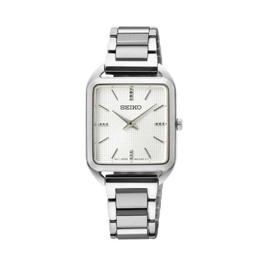 Seiko Women's Quartz Square Stainless Steel Band Watch SWR073P1