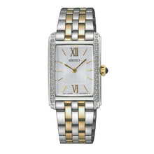 Load image into Gallery viewer, Seiko Women&#39;s Quartz Conceptual Regular Rectangular Two-Tone Stainless Steel Band Watch SWR093P1
